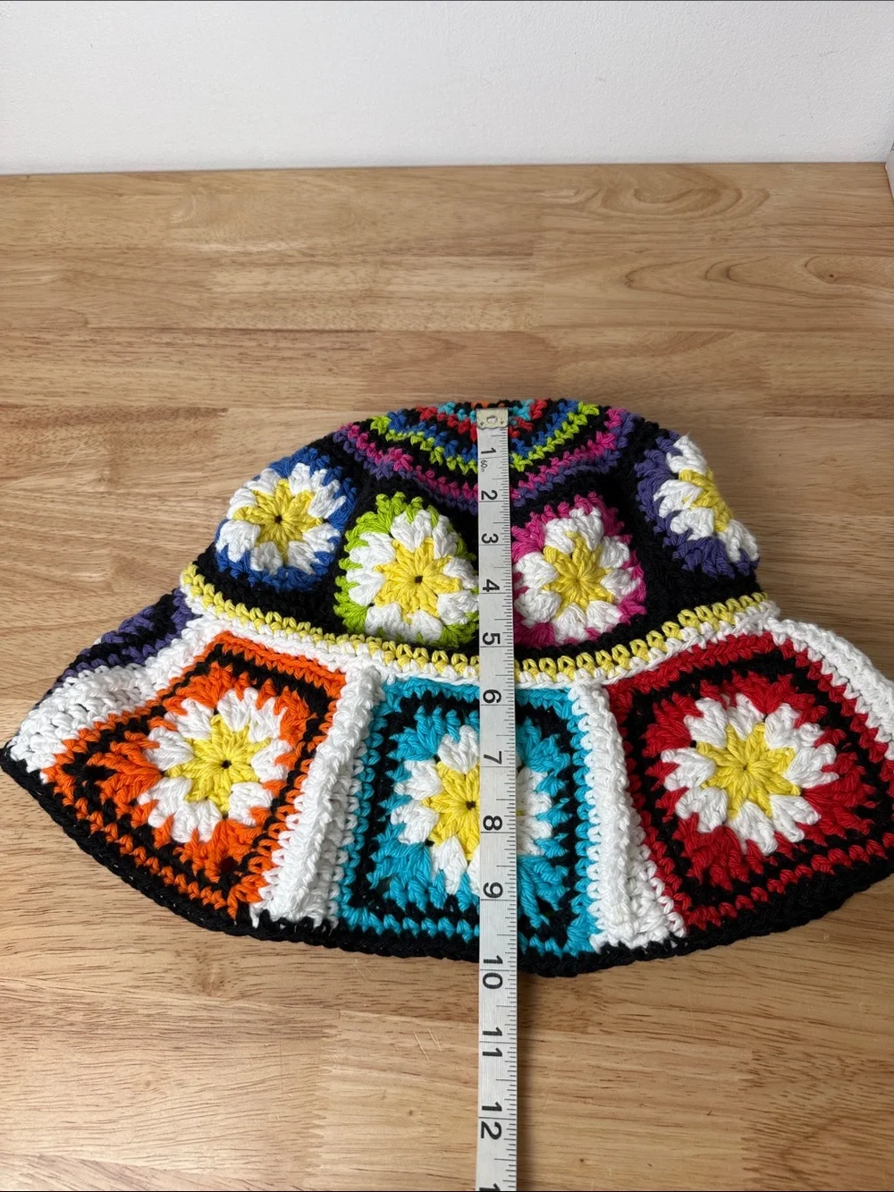 Handmade Crochet Floral Bucket Hat - Multicolor